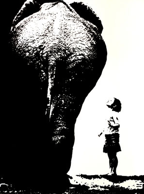 - La fille et l'éléphant - 65x50 