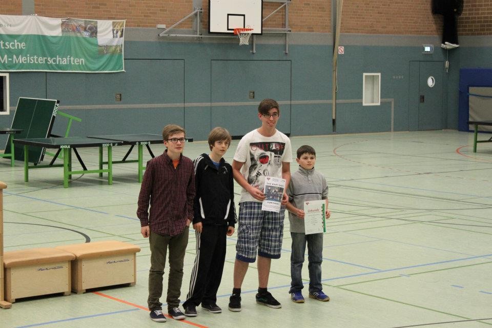 Siegerehrung (6. Platz): Nils, Daniel, Kevin, Nikita