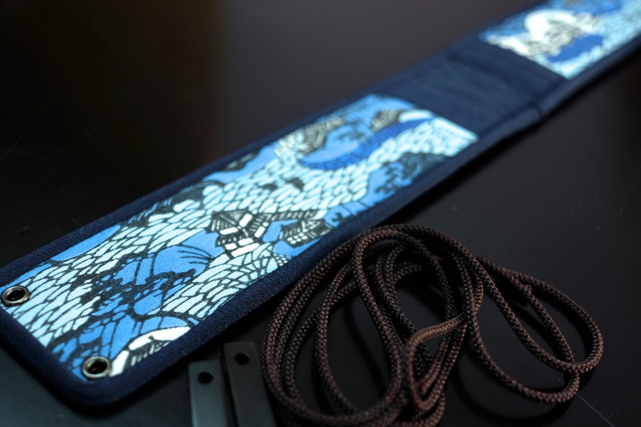 三線 ティーガー 胴巻 (久米島紬) D 米須三線店オリジナル胴巻き