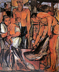 安田謙，魚市場，1982年
