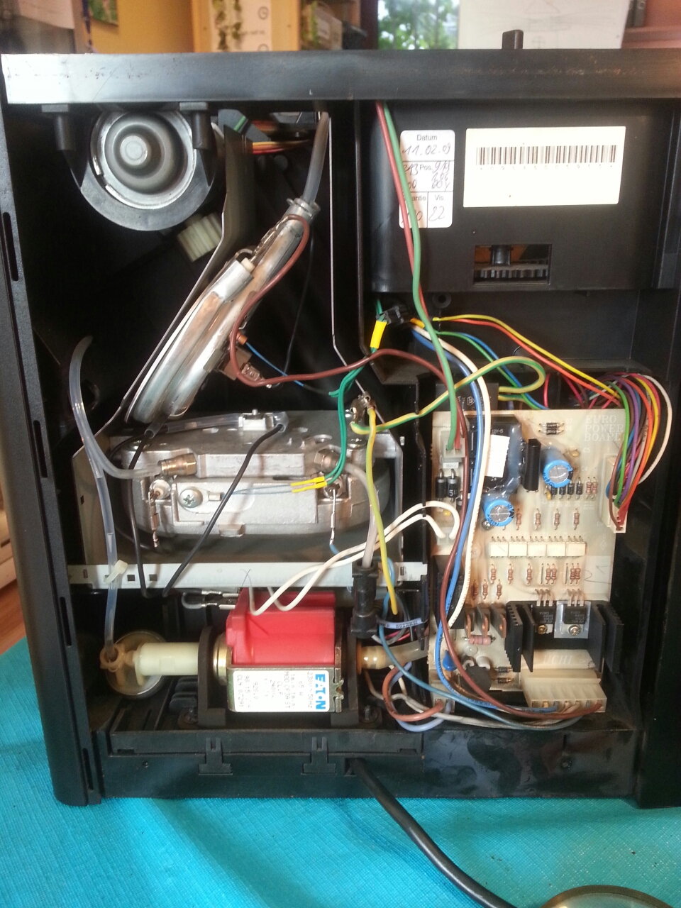 Kaffeemaschine Jura Seitenteil abgenommen