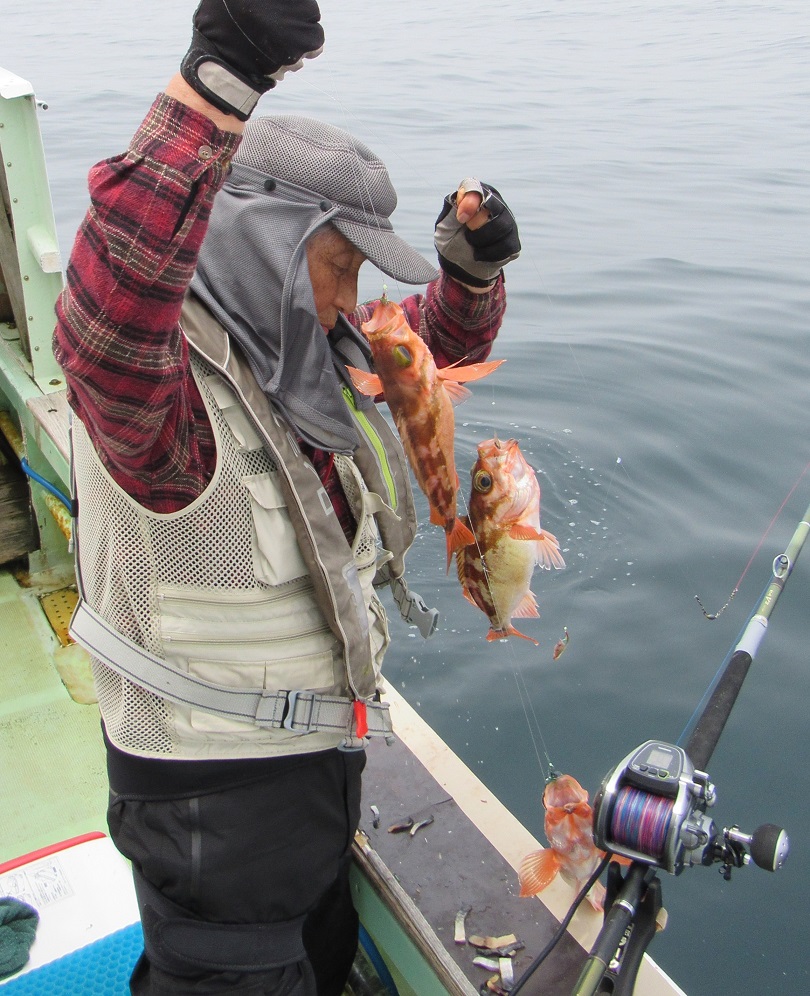 不測の事態を避けようと船混みを離れるとそこでも魚探にはメバルと思しき反応がでていました