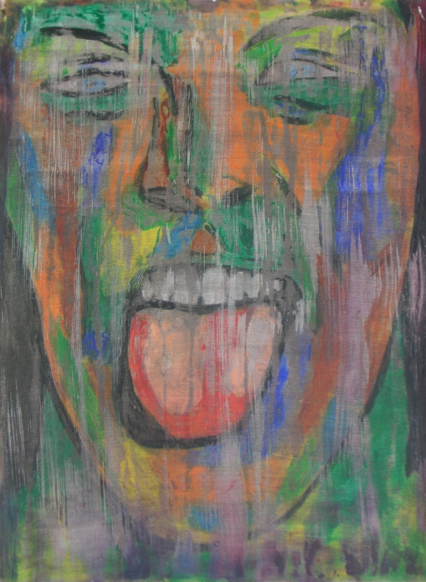 GRIMAS 1  Acrylpainting on canvas grain, ca. 42 x 56 cm