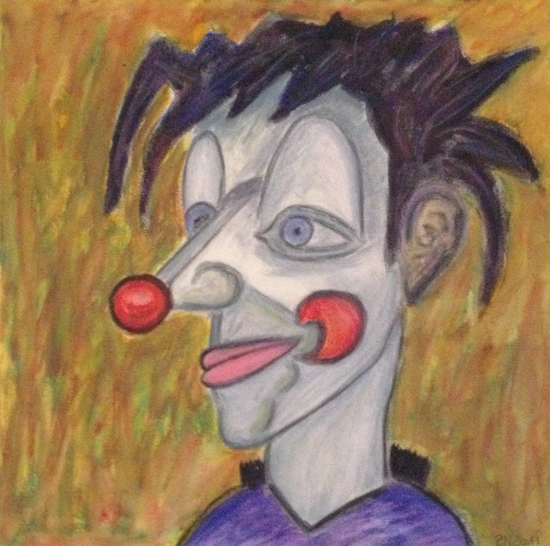 CLOWN NO 1  Acrylpainting on canvas, ca. 40 x 40 cm