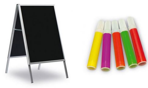 Plakatständer, Kundenstopper Kreide zum Beschriften Kreidemarker lagerconsulting.at