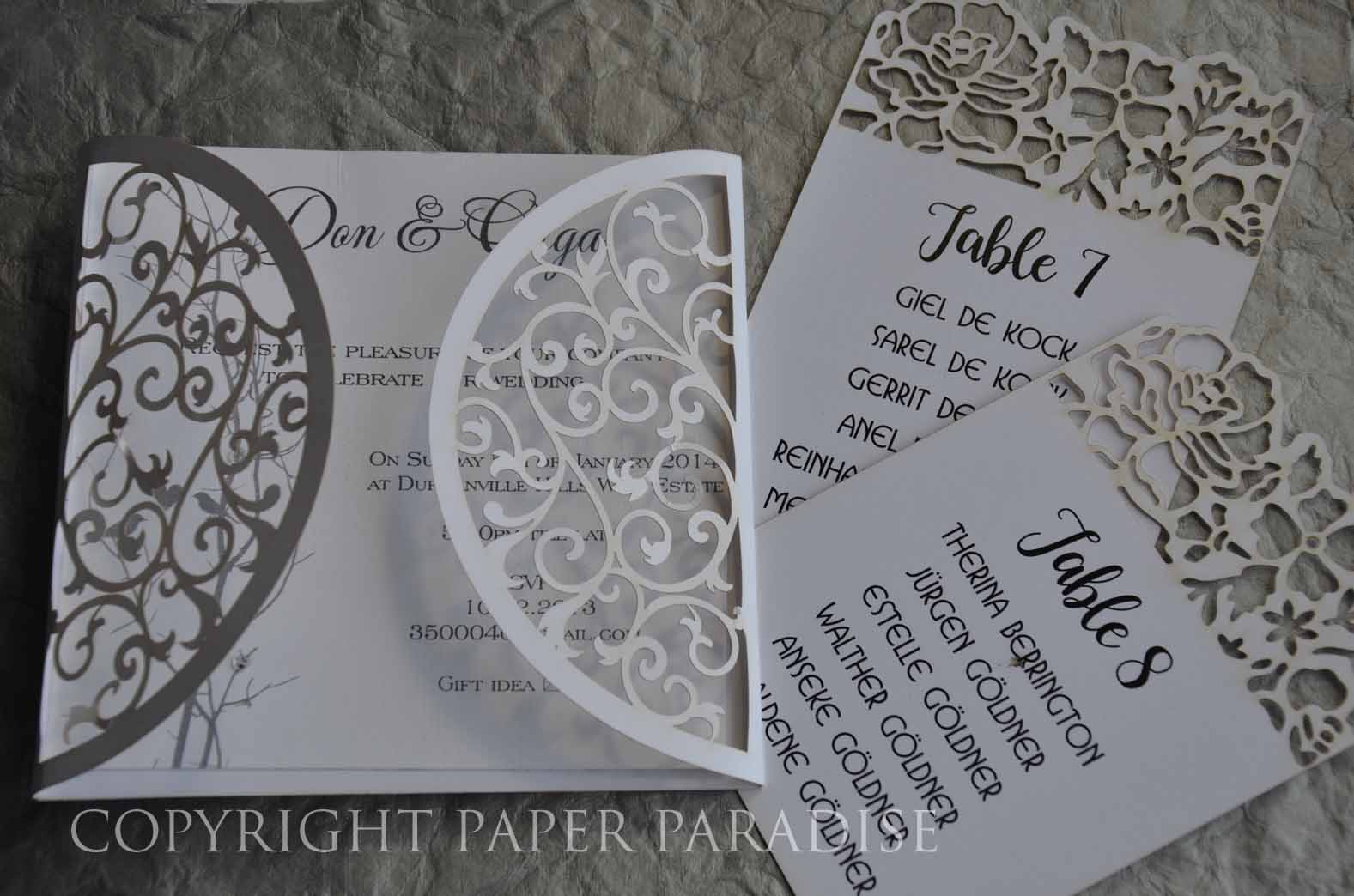 Laser Cut Stationery Paper Paradise, Home of Fine Papers and Invitations