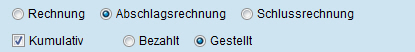 kumulative Abschlagsrechnungen