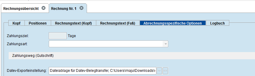 Datev Export Methode verändern