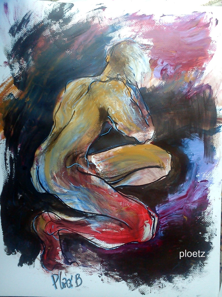Crouching, 50 x 60 cm, acrylic on paper 2013