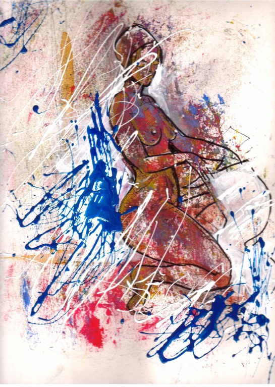 "Riding Life", 24 x 32 cm, mixed technique on paper, 2012