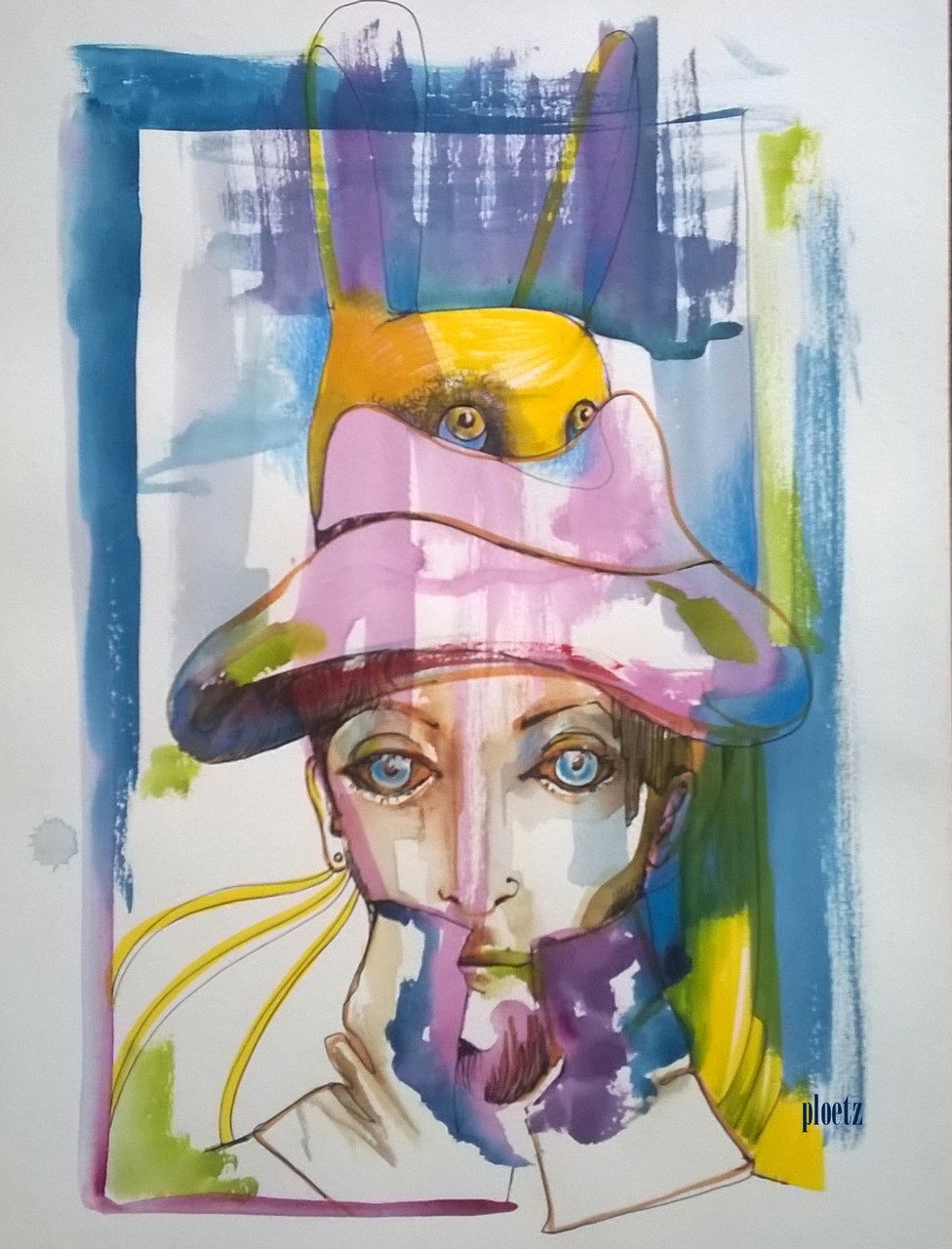 "Mad Hatter", 30 x 40 cm, mixed on paper, 2015