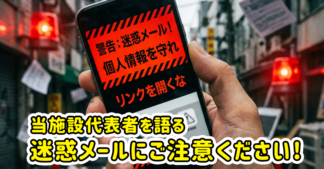 迷惑メールにご注意ください！
