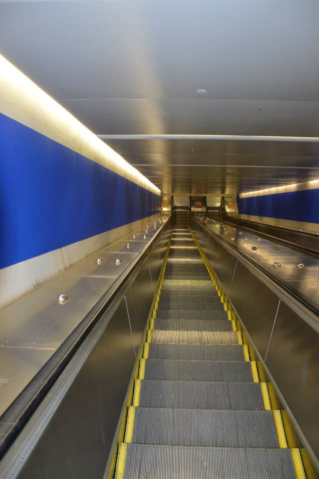 Ewig lange Rolltreppe zur U-Bahn im Kings Cross