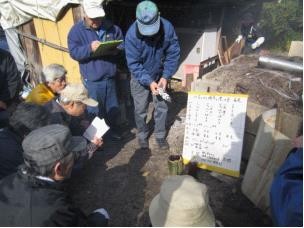 11月28日はじめ数回猪高緑地で名東自然倶楽部のご指導により、竹炭づくりの方法などを学びました。その後も数回現地に伺い、本会の実験状況をお知らせしつつ、技術研究に努めました。