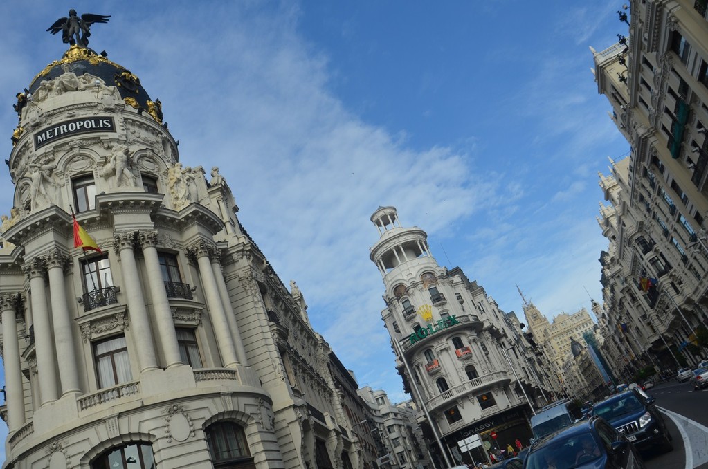 Madrid, Kreuzung Gran Vía und Calle de Alcalá mit Metropolis-Haus (1907-1911)