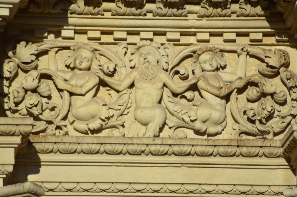 Lecce, Fassade von S. Croce, Gebälk (Detail)