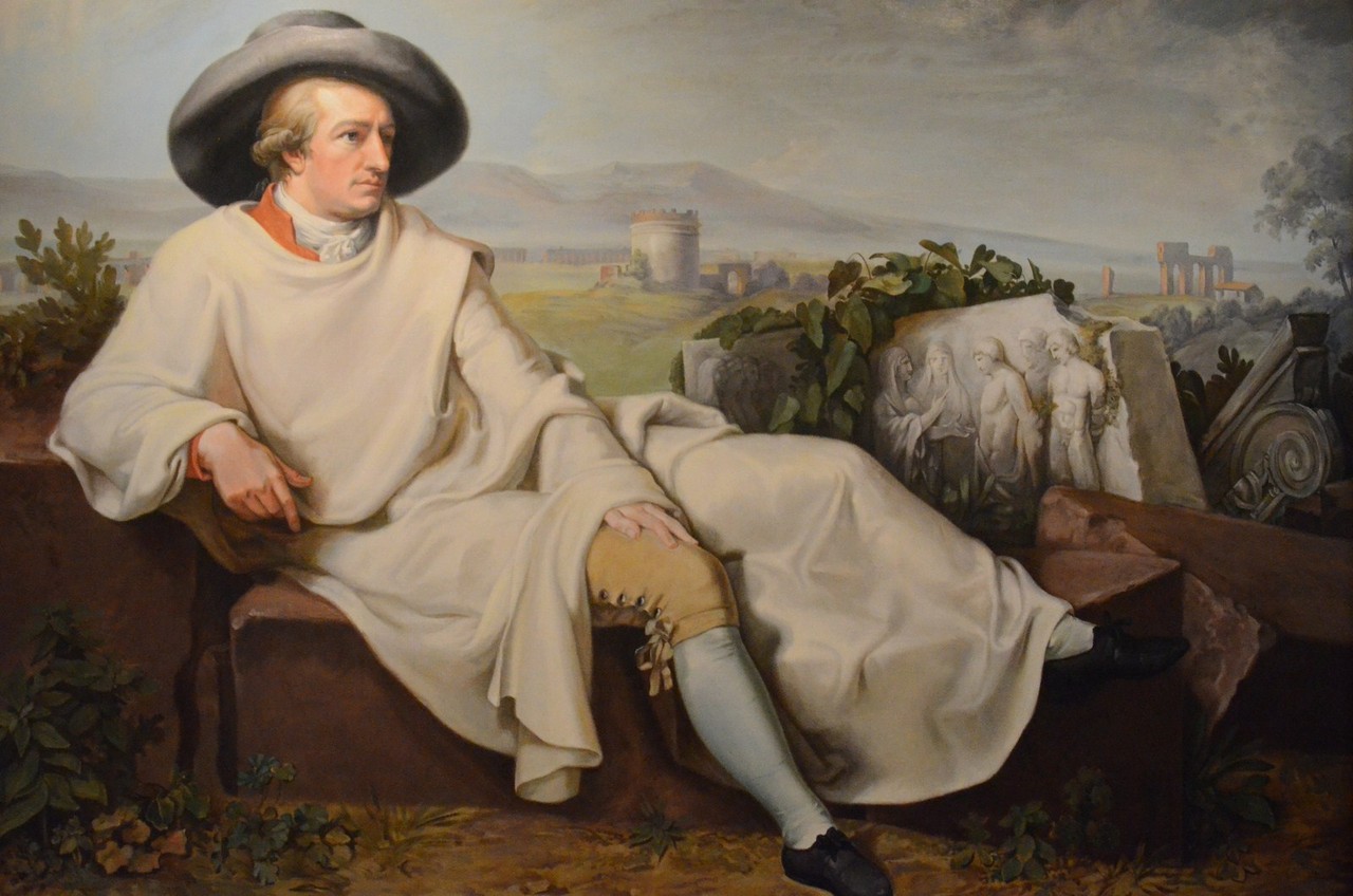 J. H. W. Tischbein, Goethe in der Campagna (Kopie, Casa di Goethe: hier gemalt)