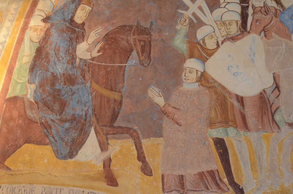 Rocca d'Angera, Fresko: Einzug des Erbischofs Otto Visconti nach Mailand
