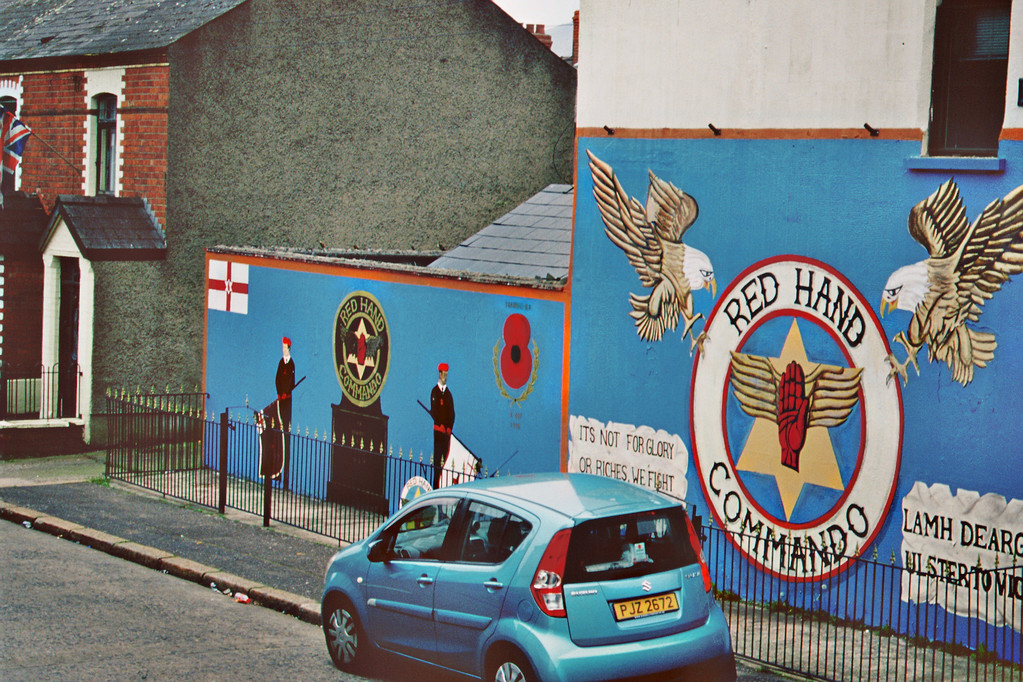 Belfast, Shankill Road, Protestantische Fassadenmalerei