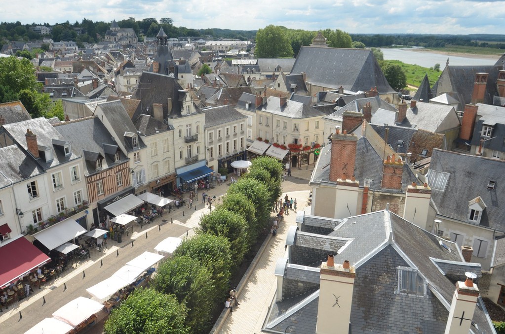 Amboise, Blick vom Schloß auf die Place Michel Debré