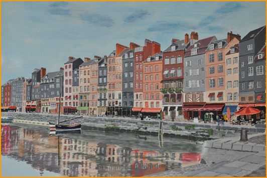 Gérard PETRENKO "Le vieux bassin d'Honfleur"   acrylique 73 x 54  acrylique
