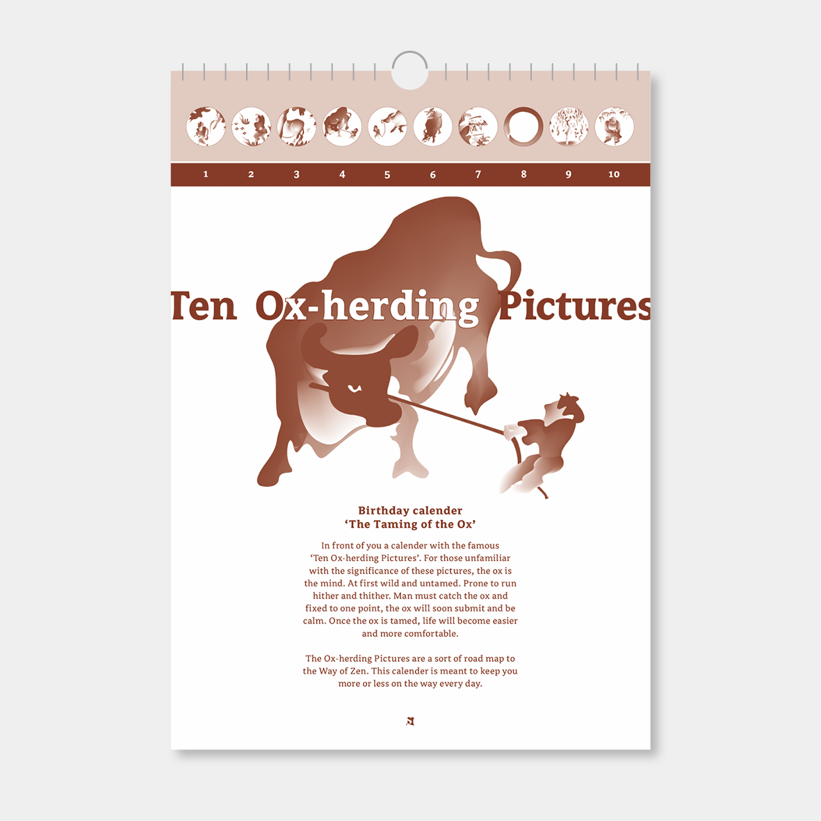 Calendar front page with intro