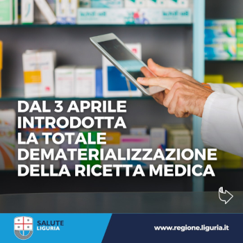 Liguria - Al via la completa dematerializzazione delle ricette mediche