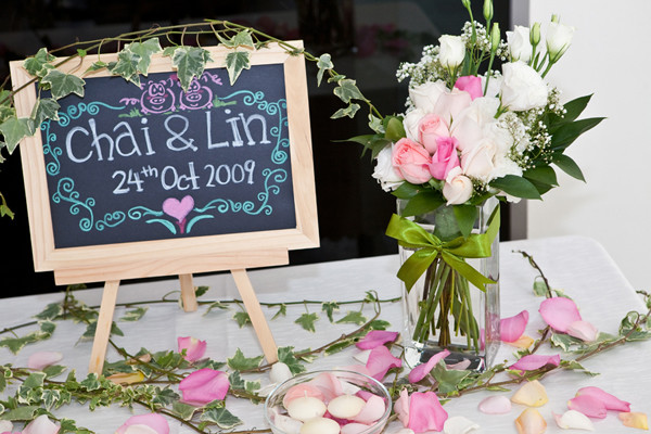 decoración de entrada para boda