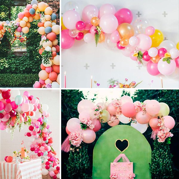 decoración guía de flores y globos