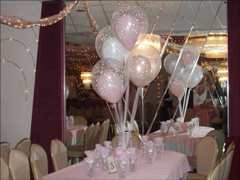 centros de mesa con globos de helio