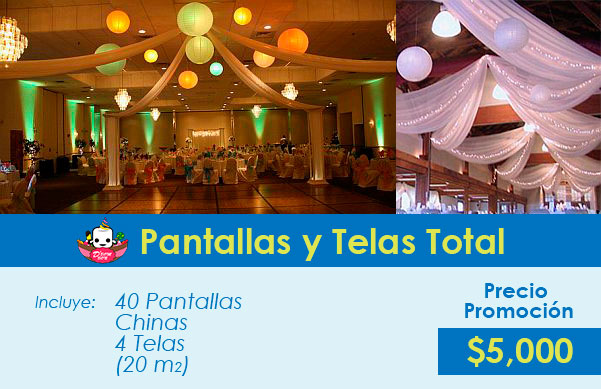 decoracion de fiesta con telas y pantallas chinas