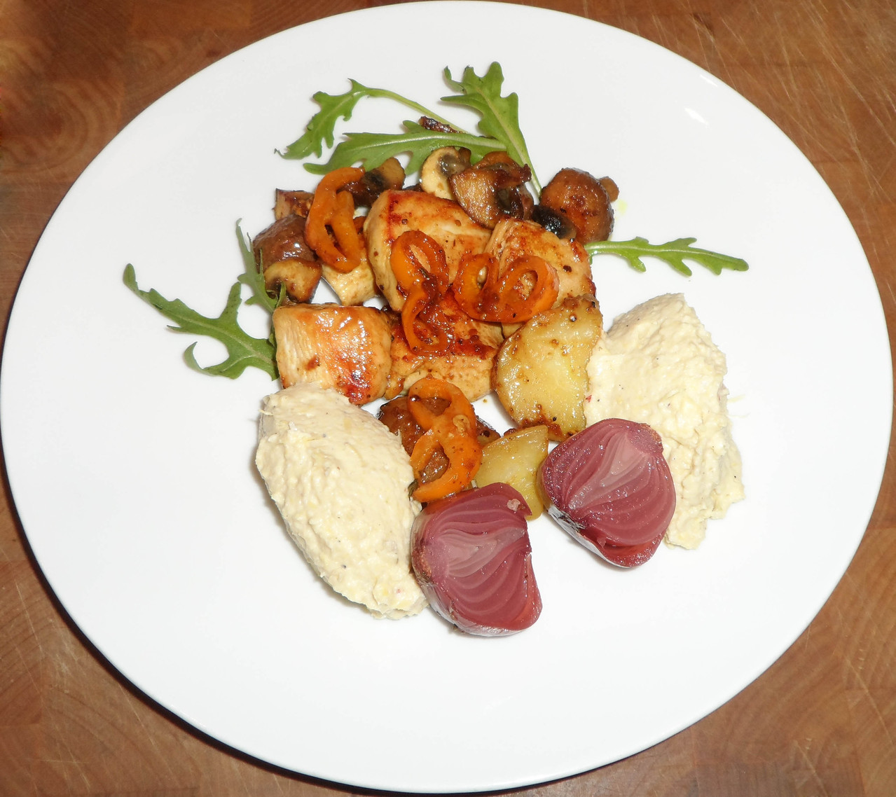 Hähnchen-Curry-Honig-Pfanne mit Champignons & Kartöffelchen (Beilage ... Hähnchen-Curry-Honig-Pfanne mit Champignons & Kartöffelchen (Beilage ...