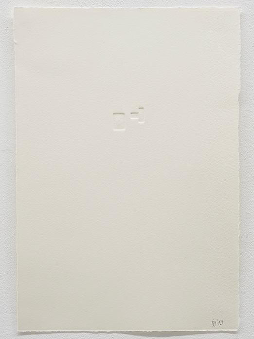 Beate Gärtner | Blocks II, 2013, embossing on handmade paper, 38,5x26,5cm, Foto@Bracht Fotografie