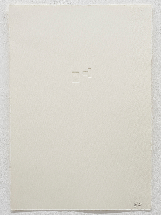 Beate Gärtner | Blocks II |  2013 | Prägedruck auf Büttenpapier | 38,5x26,5cm |  Foto@Bracht Fotografie