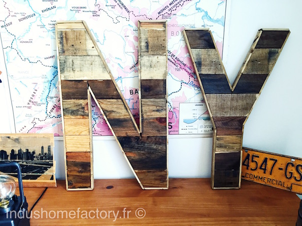 Lettre bois industrielle diy