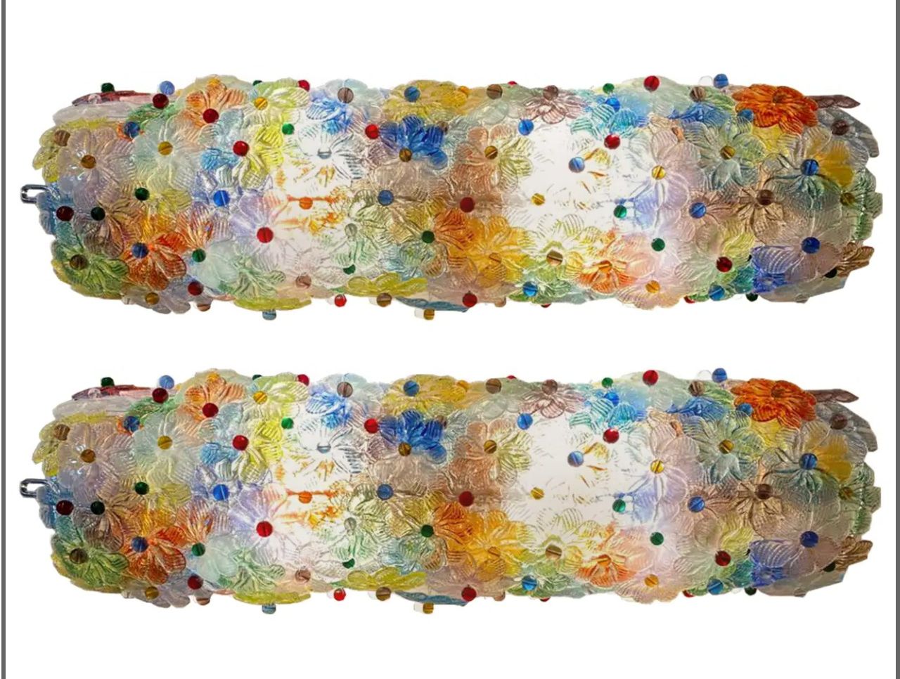 Plafoniere Fiori in vetro di Murano rosa verde oro