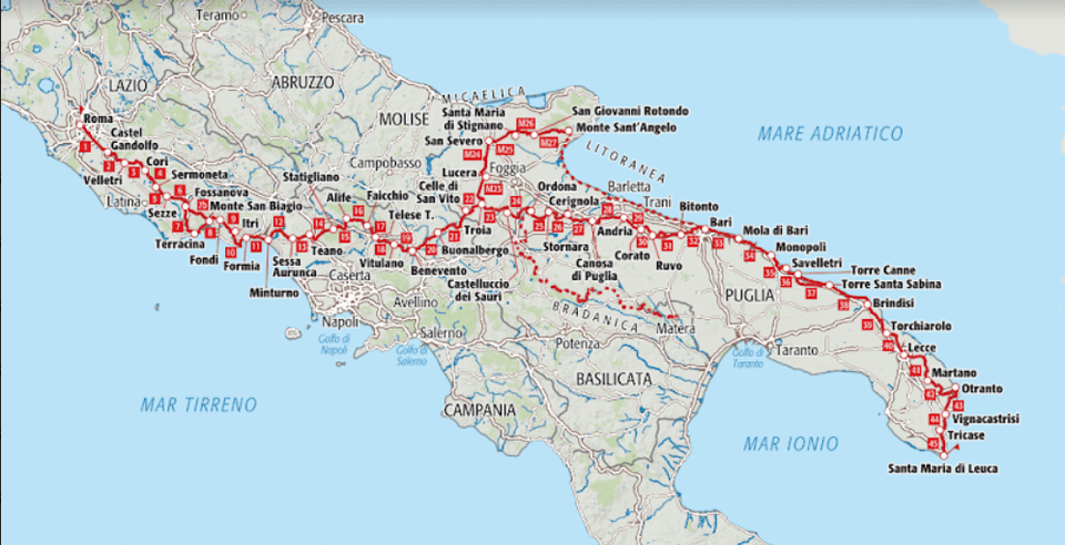 Quelle: https://www.terre.it/en/walks-and-paths/paths-files/the-via-francigena-in-southern-italy-everything-you-need-to-know/