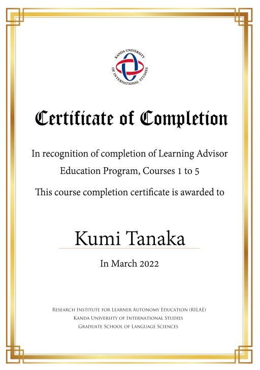 Completed the Learning Advisor Training Course