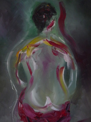 Femme de dos - Huile - 50 x 61
