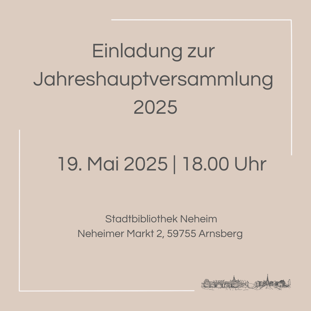 Einladung zur Jahreshauptversammlung 2025