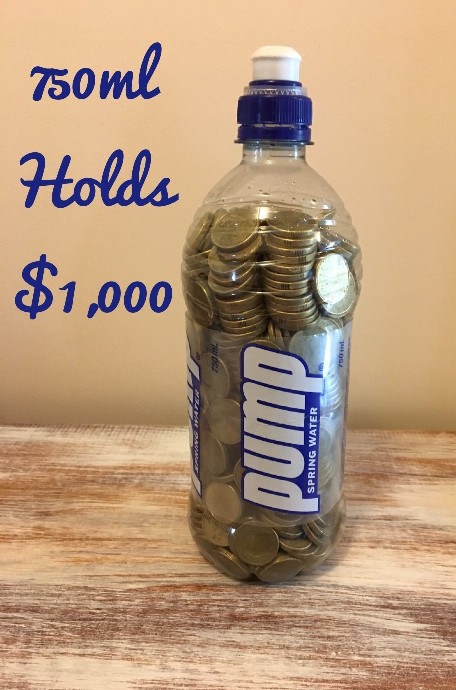 Save coins in a bottle and end up with $1000, save loose coins, save money