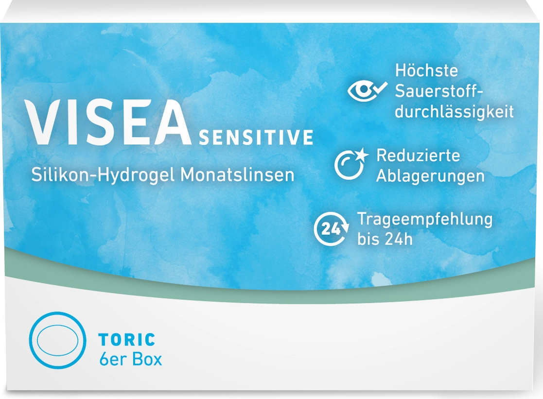 Visea sensitive Silikon-Hydrogel Monatslinsen toric