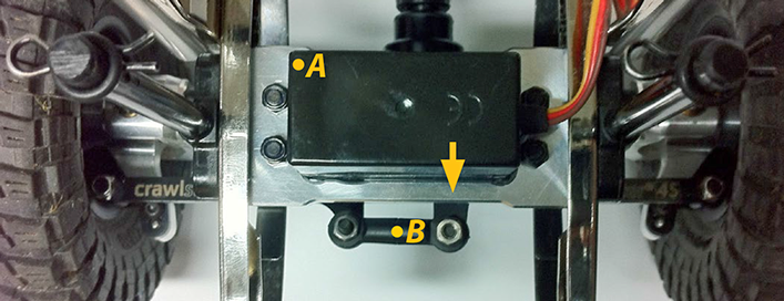 GS01 Chassis Mounted Steering Servo Kit (GM52411S) und Servo-Anlenkung nach Anleitung montieren…