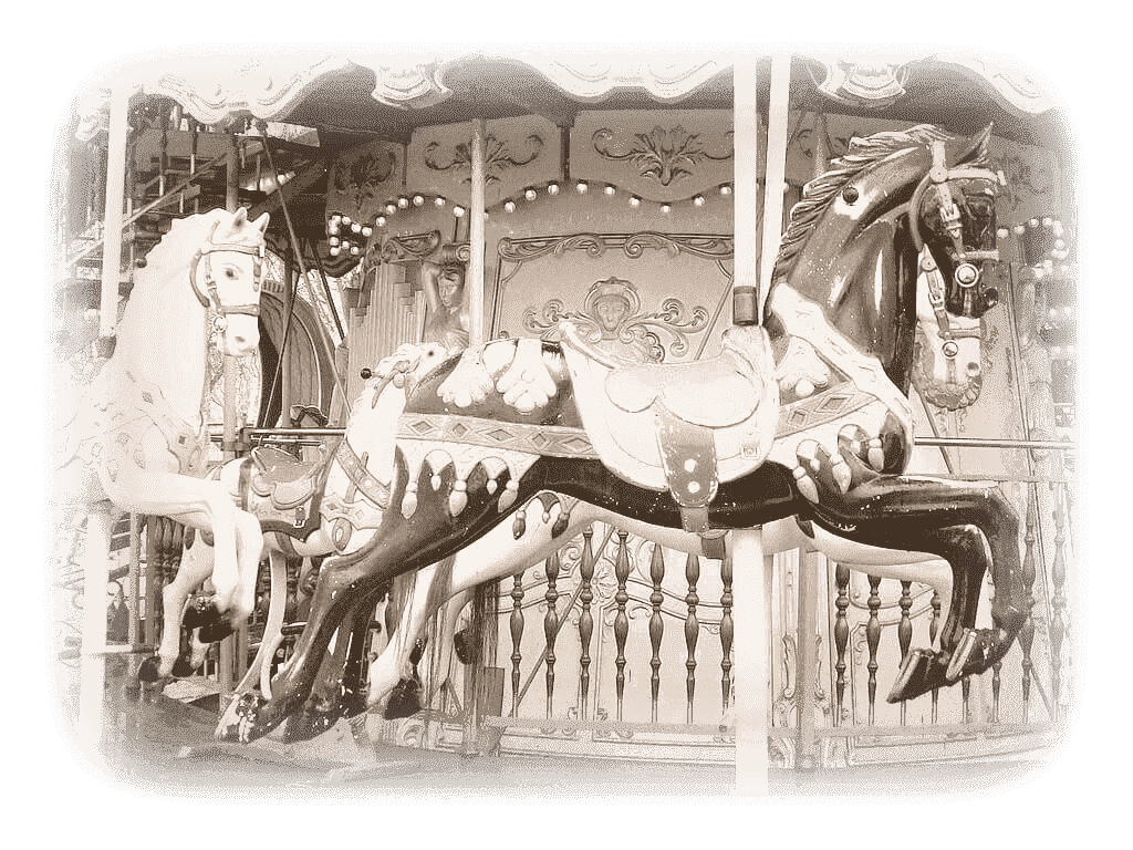 vintage paris carousel horses turning 