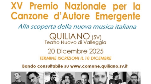  “Premio Nazionale Per la Canzone Emergente – Città di Quiliano”