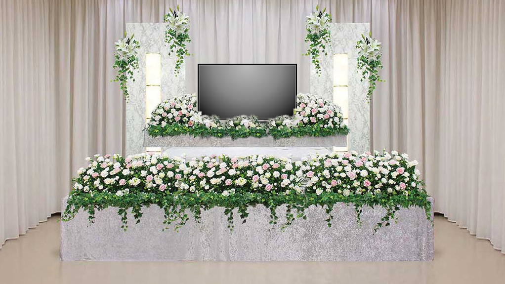 無宗教一般葬プラン花祭壇例①
