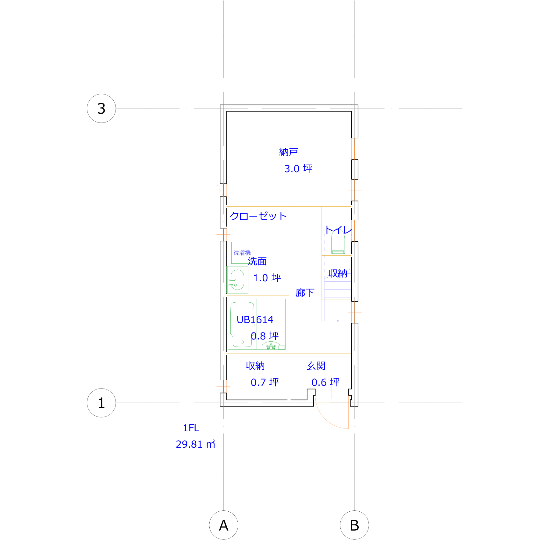 5＿間取図に住宅設備と家具を配置します。