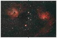 IC 405, Flaming Star Nebel & IC 410, Kaulquappen-Nebel