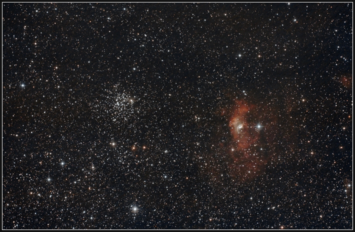 M52 und NGC 7635 (Bubble-Nebel)