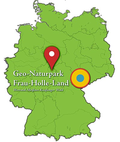 Deutschlandkarte mit Regionsbestimmung. Das Bild wurde freundlichst zur Verfügung gestellt vom Geo-Naturpark Frau-Holle-Land.